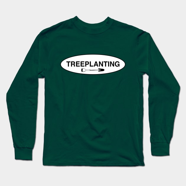 Treeplanting - Shovel/Speed Spade (white) Long Sleeve T-Shirt by johnstoncreative